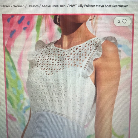Lilly Pulitzer Maya Shift Seersucker Size 12 & 14' - Picture 3 of 4